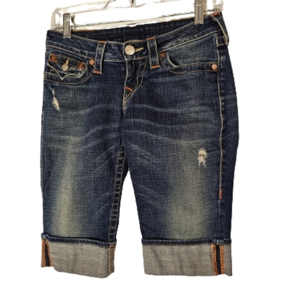 True Religion Pants - True Religion Sophie Distressed Denim Shorts Women's Size 26